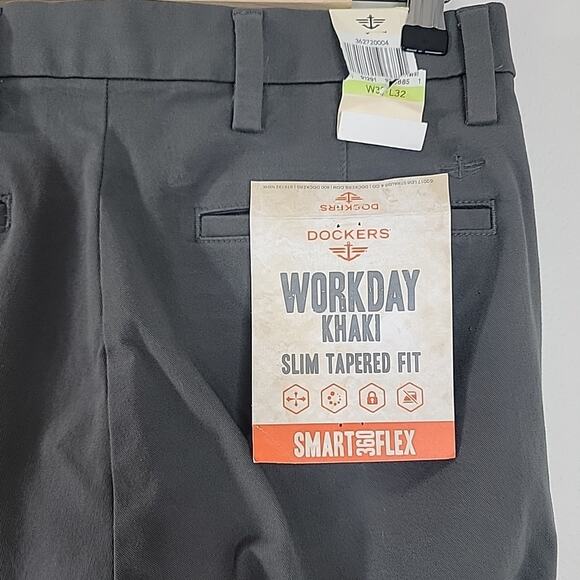 Dockers Workday Khaki Smart Flex 360 Pants Men’s 30x32 Gray NWT Stretch - Picture 5 of 10